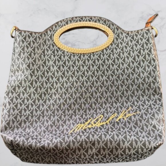 Michael Kors Black and Gold Signature Tote - Picture 1 of 8